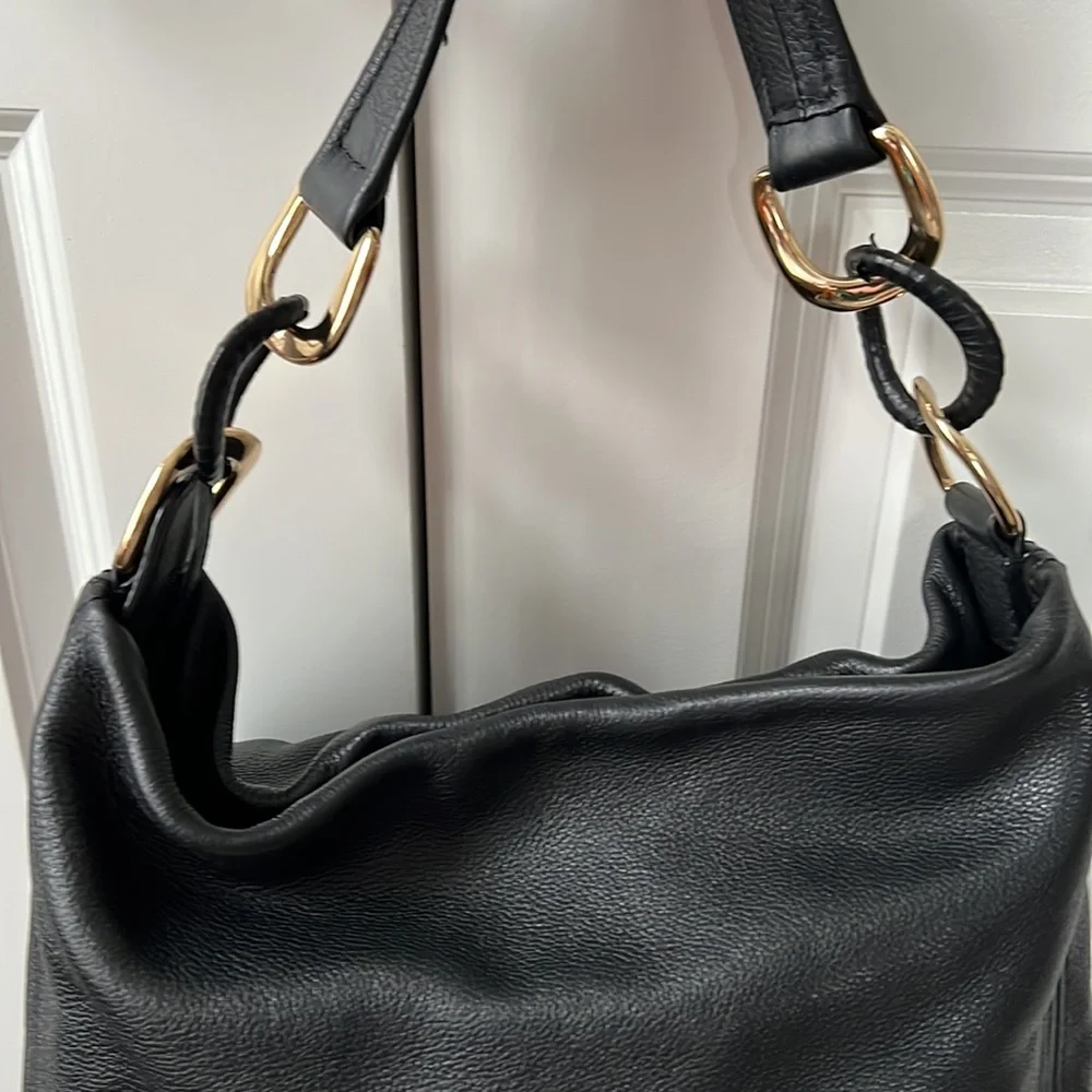 Michael Kors Black Leather Hobo Bag